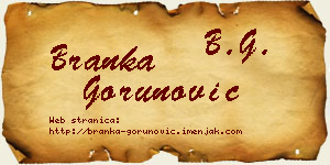 Branka Gorunović vizit kartica